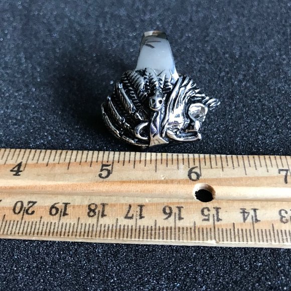 Stainless Steel Lion Head Biker Ring - Picture 4 of 6